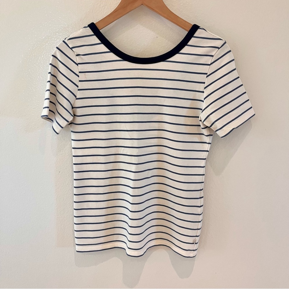 Levi's Low Back Blue and White Striped Tee XS